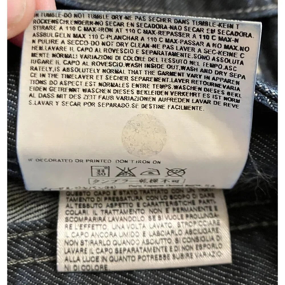 Diesel Mens Zatiny Italy Made Leather Trim Button Fly Jeans 30x27 Blue AN EXC